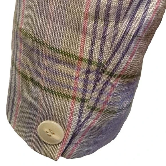 Pendleton plaid spring holiday blazer rayon women's size 16 - Picture 7 of 12